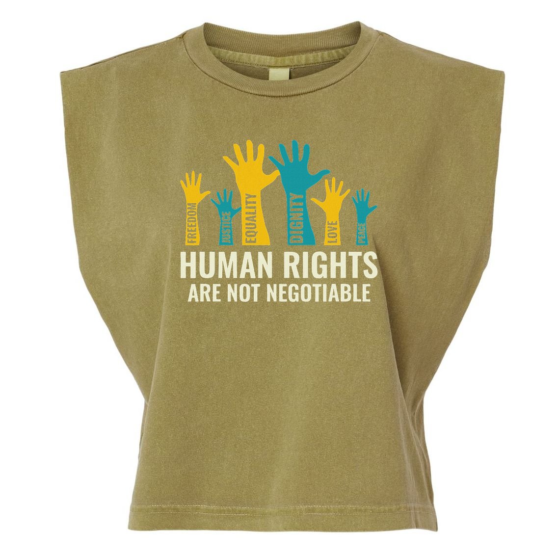 Human Rights Are Non Negotiable Human Rights Day Garment-Dyed Women's Muscle Tee