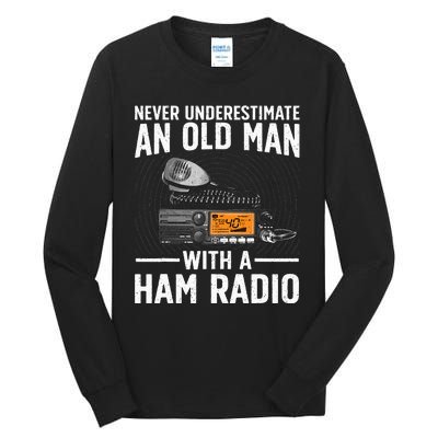 Ham Radio Art For Grandpa Amateur Radio Ham Operator Tall Long Sleeve T-Shirt