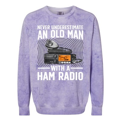 Ham Radio Art For Grandpa Amateur Radio Ham Operator Colorblast Crewneck Sweatshirt