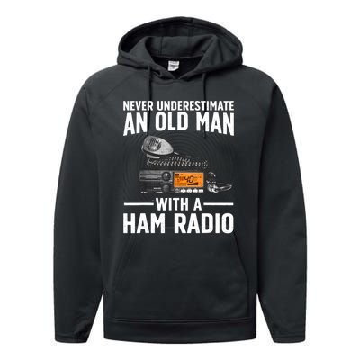 Ham Radio Art For Grandpa Amateur Radio Ham Operator Performance Fleece Hoodie