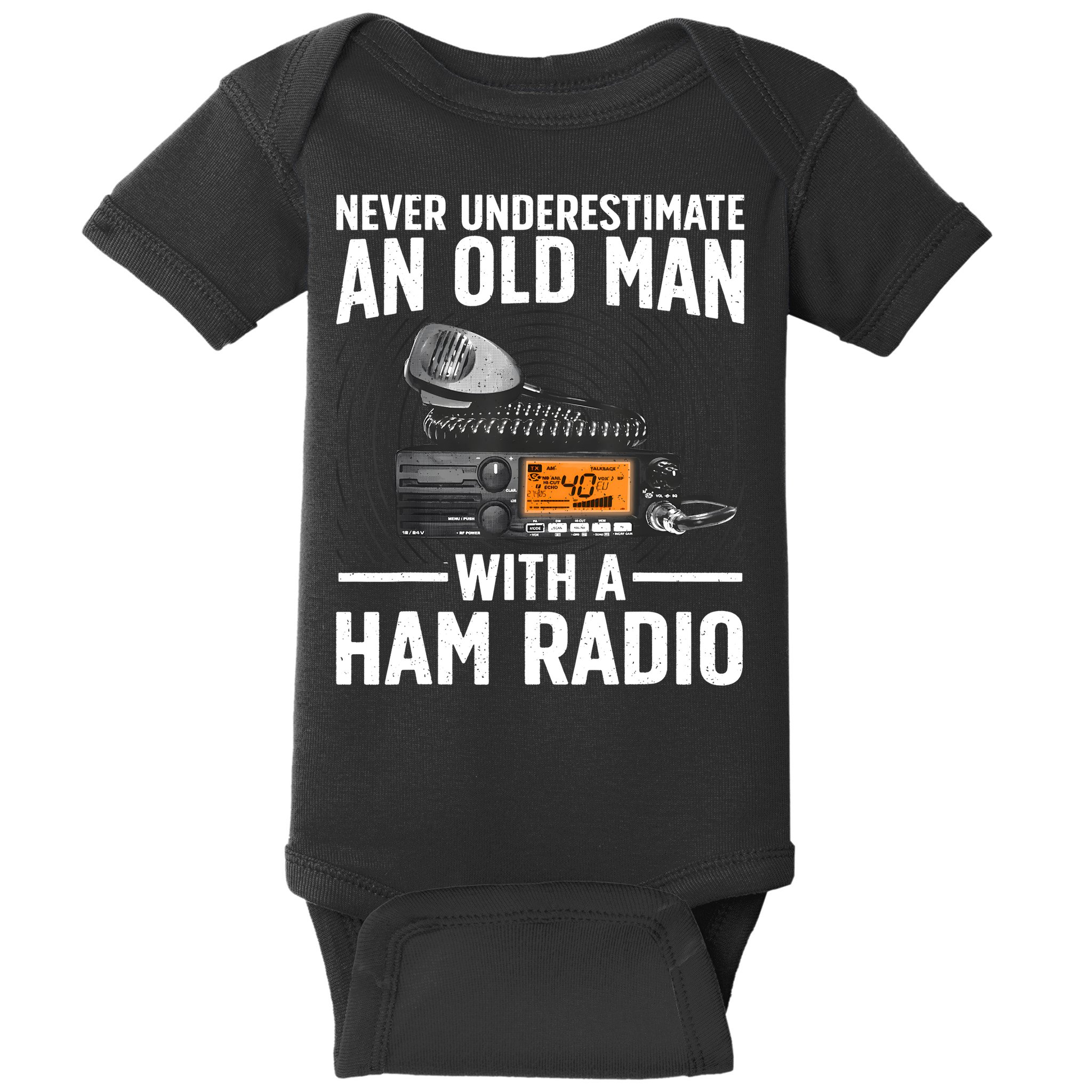 Ham Radio Art For Grandpa Amateur Radio Ham Operator Baby Bodysuit