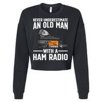 Ham Radio Art For Grandpa Amateur Radio Ham Operator Cropped Pullover Crew