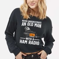 Ham Radio Art For Grandpa Amateur Radio Ham Operator Cropped Pullover Crew