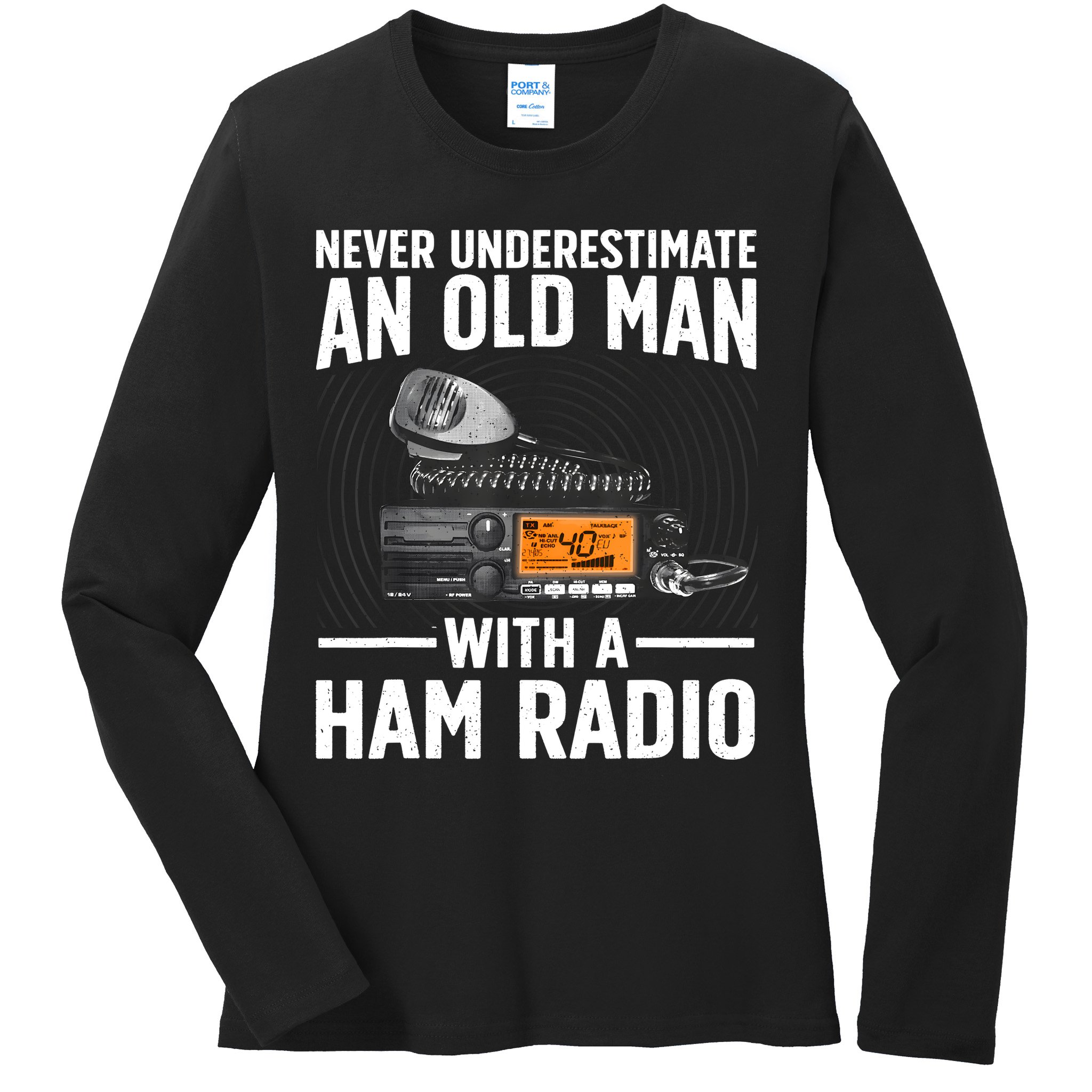 Ham Radio Art For Grandpa Amateur Radio Ham Operator Ladies Long Sleeve Shirt