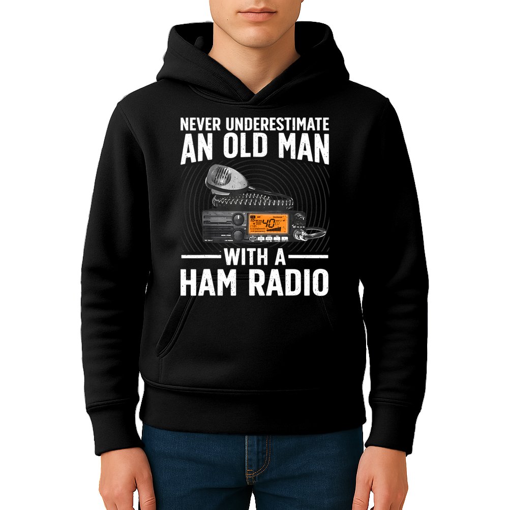 Ham Radio Art For Grandpa Amateur Radio Ham Operator Kids Hoodie