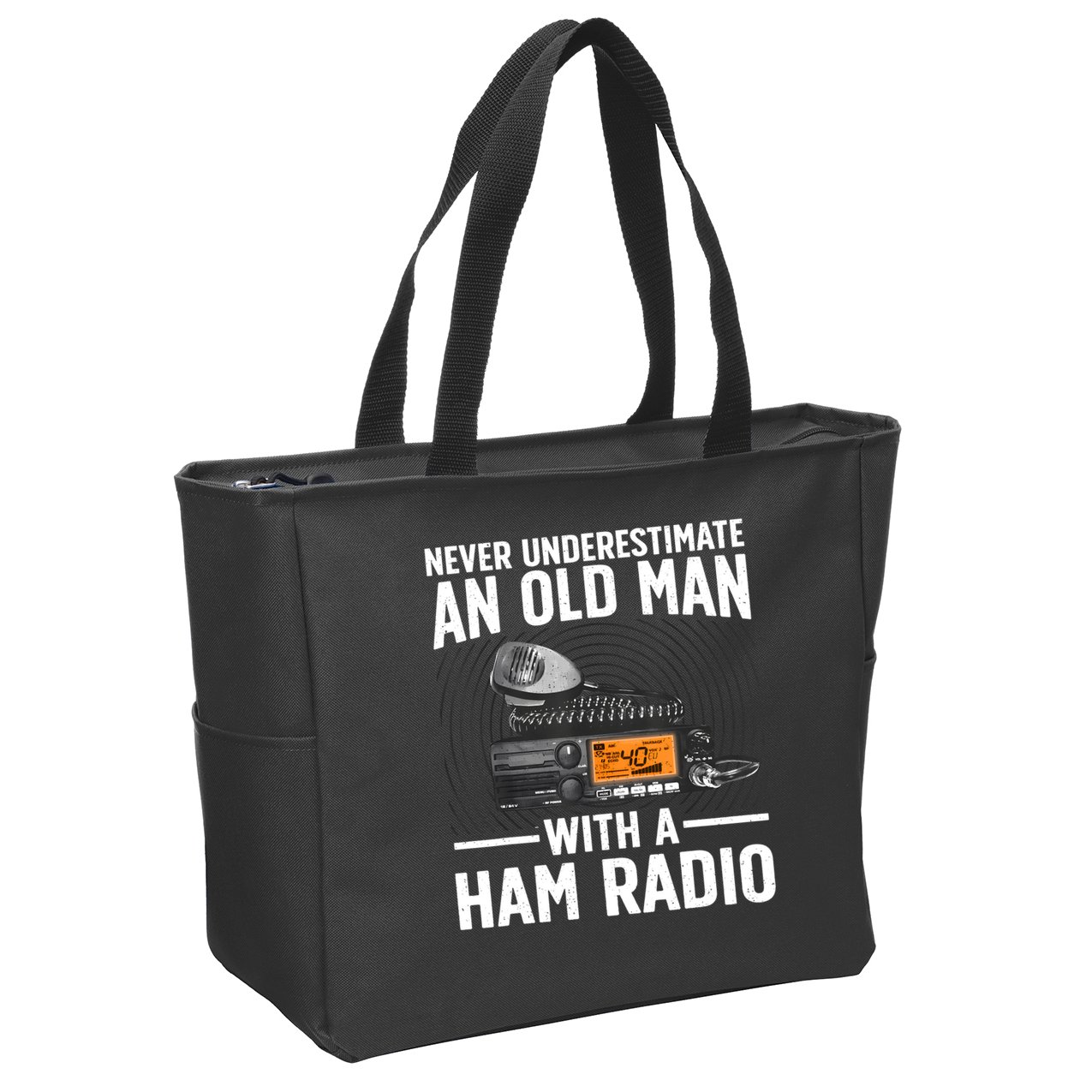 Ham Radio Art For Grandpa Amateur Radio Ham Operator Zip Tote Bag