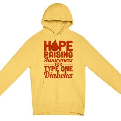 Hope Raising Awareness Diabetes Awareness Funny Gift Premium Pullover Hoodie