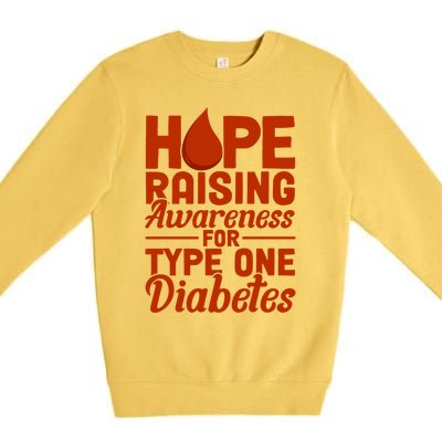 Hope Raising Awareness Diabetes Awareness Funny Gift Premium Crewneck Sweatshirt