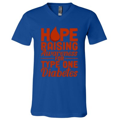 Hope Raising Awareness Diabetes Awareness Funny Gift V-Neck T-Shirt