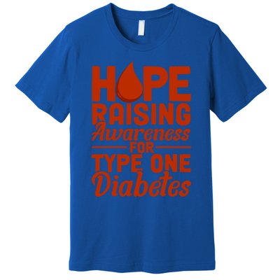 Hope Raising Awareness Diabetes Awareness Funny Gift Premium T-Shirt