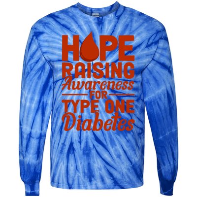 Hope Raising Awareness Diabetes Awareness Funny Gift Tie-Dye Long Sleeve Shirt