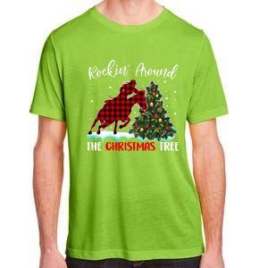 Horse Rockin Around Christmas Tree Barrel Equestrian Xmas Gift Adult ChromaSoft Performance T-Shirt