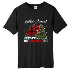 Horse Rockin Around Christmas Tree Barrel Equestrian Xmas Gift Tall Fusion ChromaSoft Performance T-Shirt