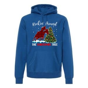 Horse Rockin Around Christmas Tree Barrel Equestrian Xmas Gift Premium Hoodie