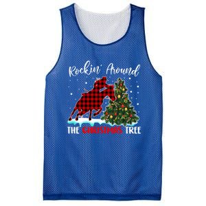 Horse Rockin Around Christmas Tree Barrel Equestrian Xmas Gift Mesh Reversible Basketball Jersey Tank