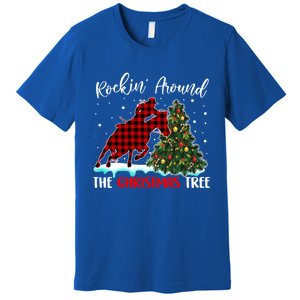 Horse Rockin Around Christmas Tree Barrel Equestrian Xmas Gift Premium T-Shirt