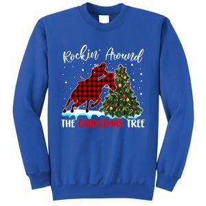 Horse Rockin Around Christmas Tree Barrel Equestrian Xmas Gift Tall Sweatshirt