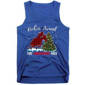 Horse Rockin Around Christmas Tree Barrel Equestrian Xmas Gift Tank Top