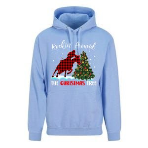 Horse Rockin Around Christmas Tree Barrel Equestrian Xmas Gift Unisex Surf Hoodie