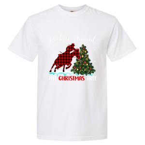 Horse Rockin Around Christmas Tree Barrel Equestrian Xmas Gift Garment-Dyed Heavyweight T-Shirt