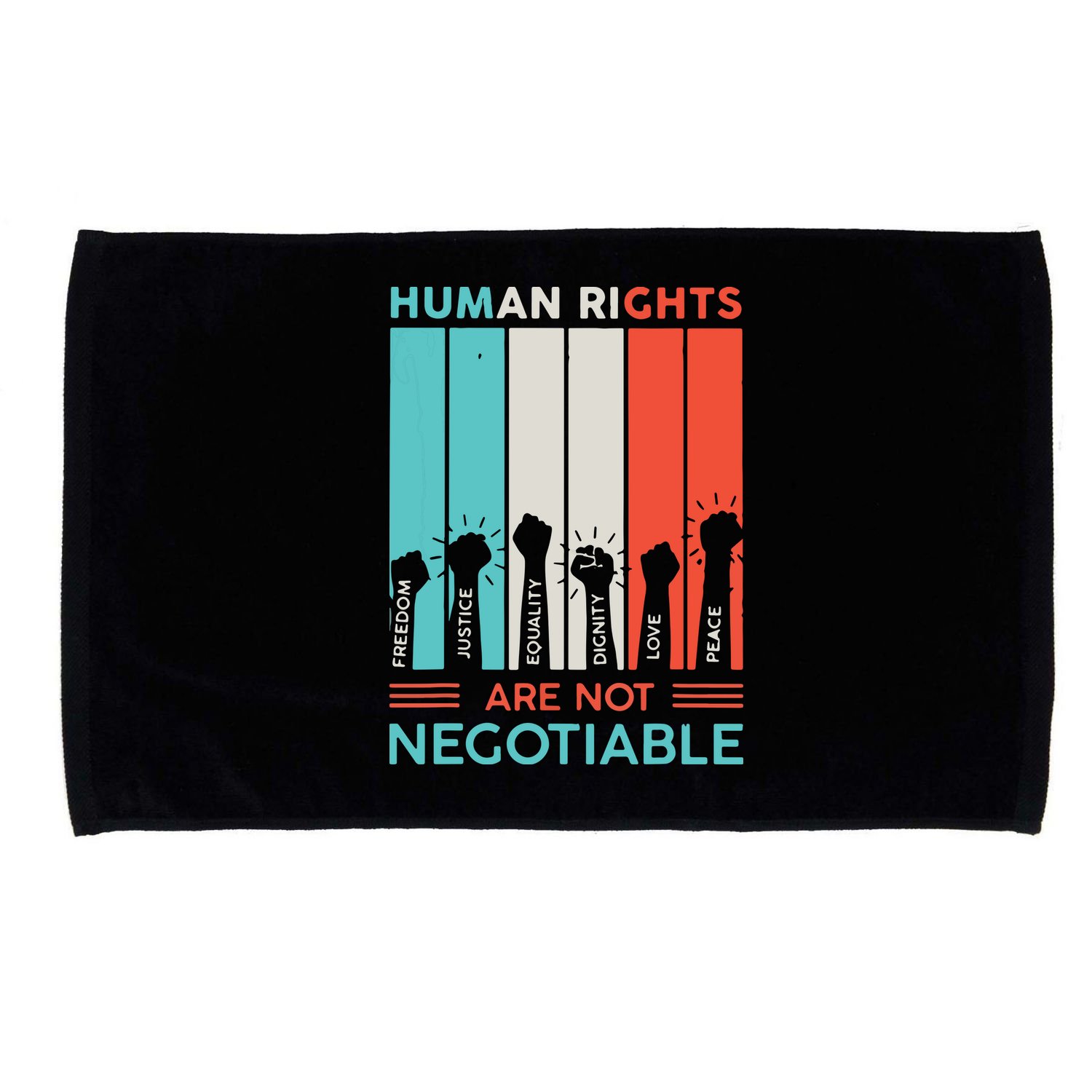 Human Rights Are Not Negotiable Microfiber Hand Towel
