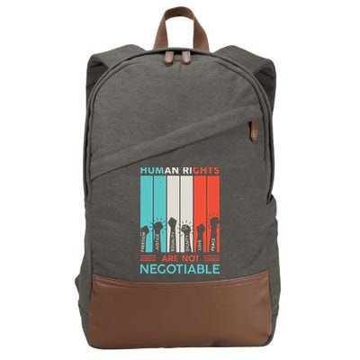 Human Rights Are Not Negotiable Cotton Canvas Backpack
