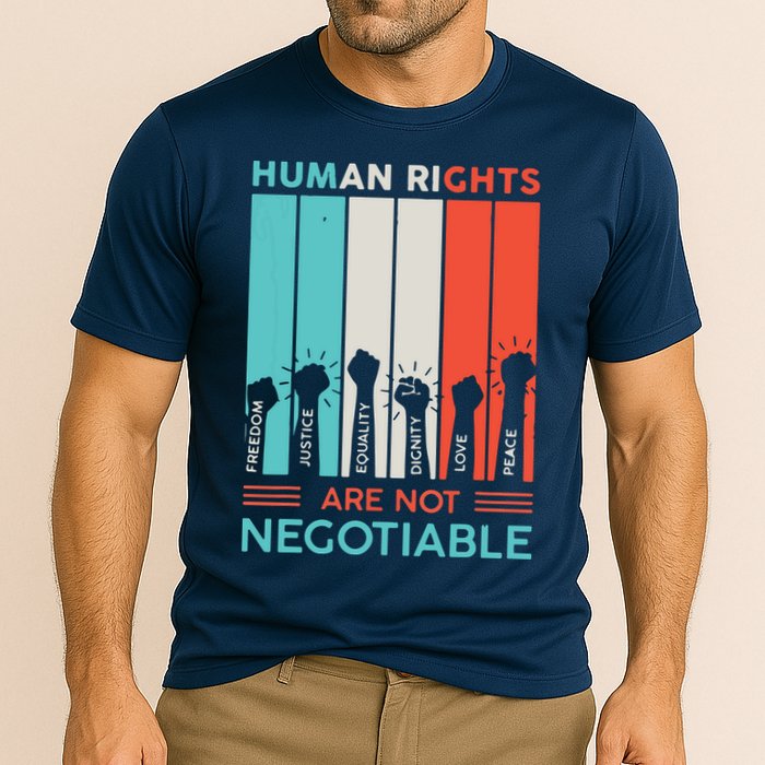 Human Rights Are Not Negotiable Cooling Performance Crew T-Shirt
