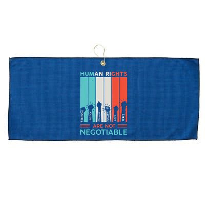 Human Rights Are Not Negotiable Large Microfiber Waffle Golf Towel