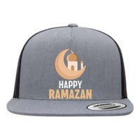 Happy Ramadan Arabic Calligraphy Gift For Ramadan Mubarak Flat Bill Trucker Hat