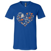 Halloween Radiology Boo Crew Heart Xray Tech Fall Autumn V-Neck T-Shirt