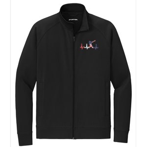 Home Run Baseball Flag Baseball Heartbeat Stretch Full-Zip Cadet Jacket