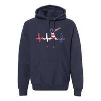 Home Run Baseball Flag Baseball Heartbeat Premium Hoodie