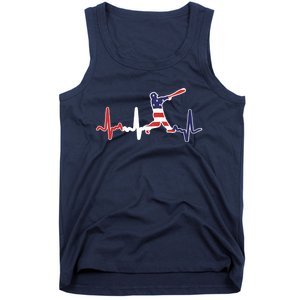 Home Run Baseball Flag Baseball Heartbeat Tank Top