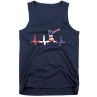 Home Run Baseball Flag Baseball Heartbeat Tank Top