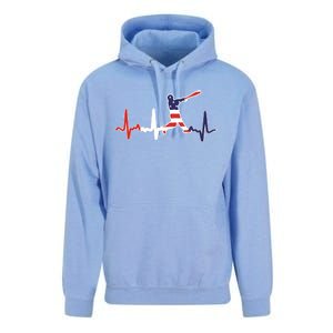 Home Run Baseball Flag Baseball Heartbeat Unisex Surf Hoodie