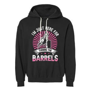 Horse Riding Barrel Racing Design for a Barrel Racer Garment-Dyed Fleece Hoodie