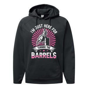 Horse Riding Barrel Racing Design for a Barrel Racer Performance Fleece Hoodie