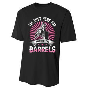 Horse Riding Barrel Racing Design for a Barrel Racer Performance Sprint T-Shirt