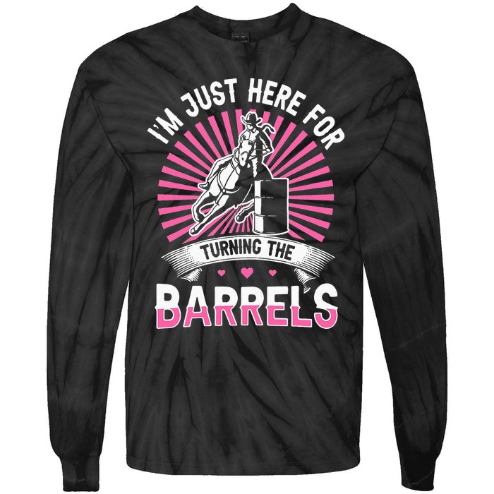 Horse Riding Barrel Racing Design for a Barrel Racer Tie-Dye Long Sleeve Shirt