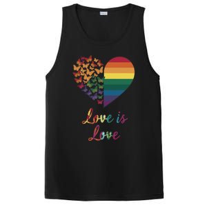 Heart Rainbow Butterfly Love Is Love Lgbt Lesbian Pride Meaningful Gift PosiCharge Competitor Tank