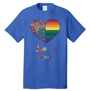 Heart Rainbow Butterfly Love Is Love Lgbt Lesbian Pride Meaningful Gift Tall T-Shirt