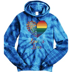 Heart Rainbow Butterfly Love Is Love Lgbt Lesbian Pride Meaningful Gift Tie Dye Hoodie