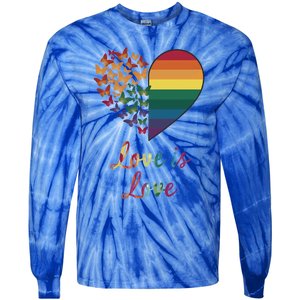 Heart Rainbow Butterfly Love Is Love Lgbt Lesbian Pride Meaningful Gift Tie-Dye Long Sleeve Shirt