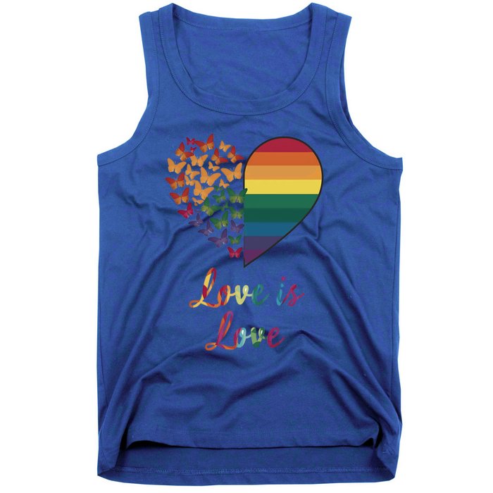 Heart Rainbow Butterfly Love Is Love Lgbt Lesbian Pride Meaningful Gift Tank Top