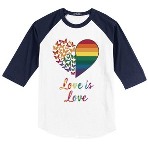 Heart Rainbow Butterfly Love Is Love Lgbt Lesbian Pride Meaningful Gift Baseball Sleeve Shirt