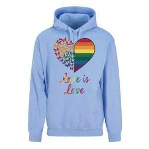 Heart Rainbow Butterfly Love Is Love Lgbt Lesbian Pride Meaningful Gift Unisex Surf Hoodie