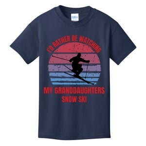 Heartfelt Rather Be Watching Granddaughters Snow Ski Kids T-Shirt