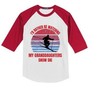 Heartfelt Rather Be Watching Granddaughters Snow Ski Kids Colorblock Raglan Jersey