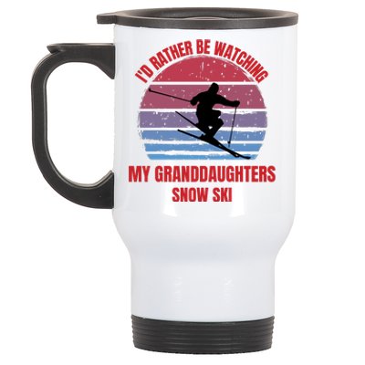 Heartfelt Rather Be Watching Granddaughters Snow Ski Stainless Steel Travel Mug