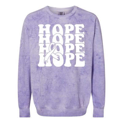 Hope Ribbon Breast Cancer Awareness Month Colorblast Crewneck Sweatshirt